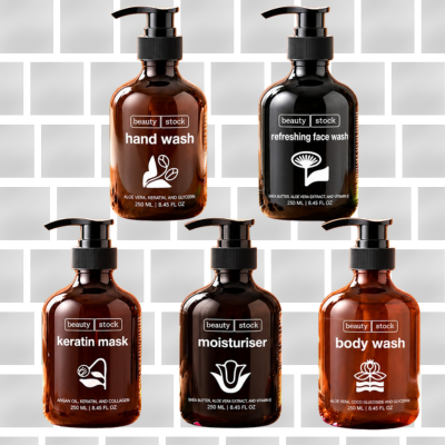 Beauty Stock 5-in-1 Complete Care Combo – Hand Wash, Hair Mask, Face Wash, Body Wash & Moisturiser (250ml Each)