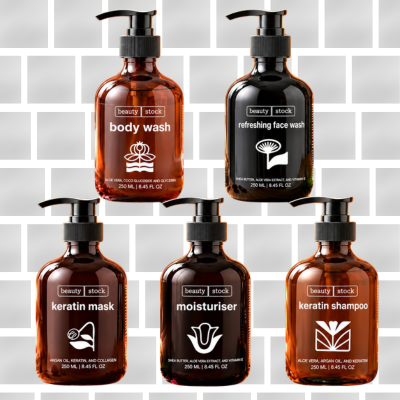 Beauty Stock Five-in-One Complete Care Combo – Keratin Repair Shampoo, Hair Mask, Face Wash, Body Wash & Moisturiser (250ml Each)